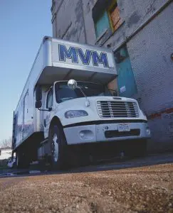 MVM moving truck representing a move for downsizing