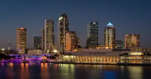Tampa florida skyline with Tampa Convention Center